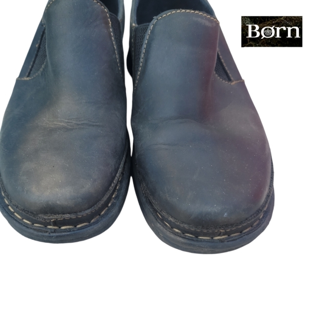 BORN Mayflower Size 9/ 40.5 Leather Slip On Clogs Black - Picture 6 of 9